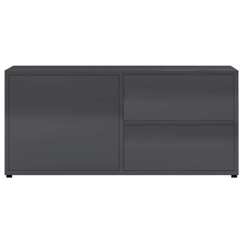 TV Cabinet High Gloss Grey 80x34x36 cm Engineered Wood