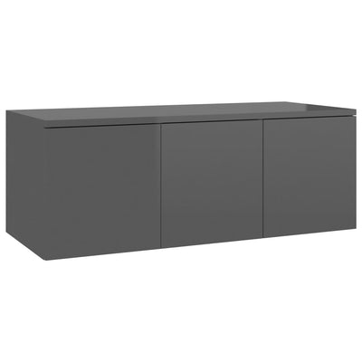 TV Cabinet High Gloss Grey 80x34x30 cm Engineered Wood