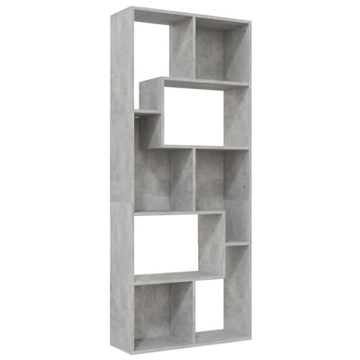 Book Cabinet Concrete Grey 67x24x161 cm Engineered Wood