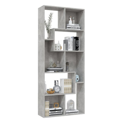 Book Cabinet Concrete Grey 67x24x161 cm Engineered Wood