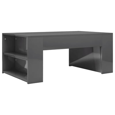 Coffee Table High Gloss Grey 100x60x42 cm Engineered Wood