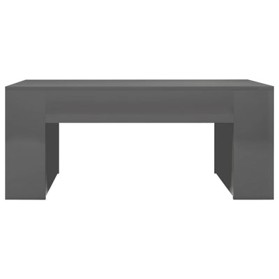 Coffee Table High Gloss Grey 100x60x42 cm Engineered Wood