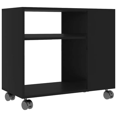 Side Table Black 70x35x55 cm Engineered Wood