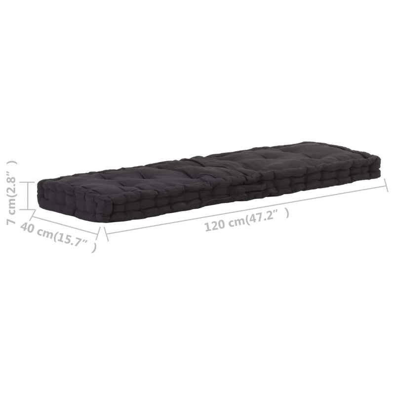 Pallet Floor Cushions 2 pcs Cotton Black