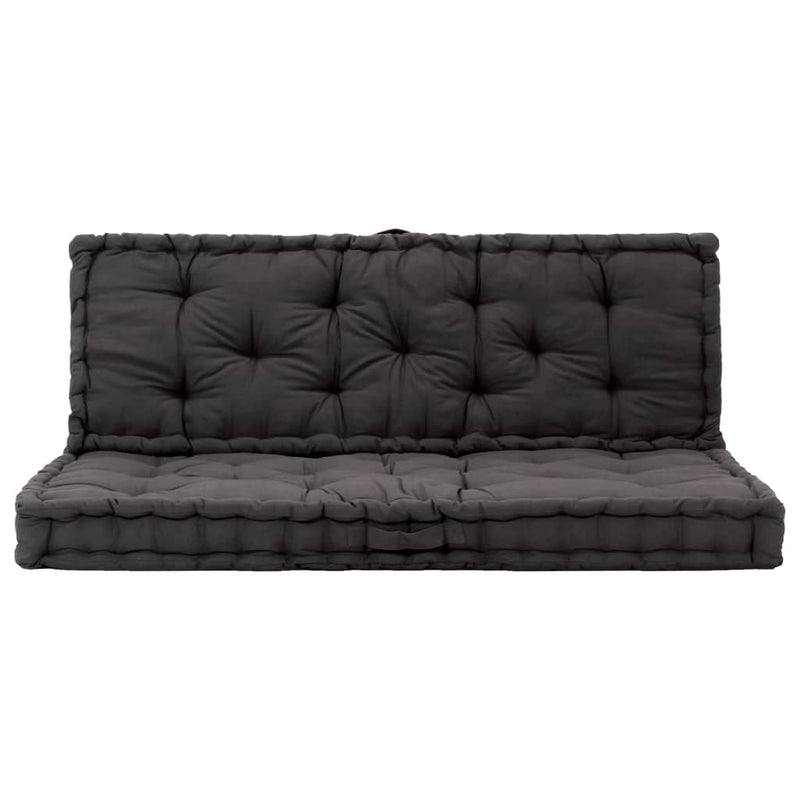 Pallet Floor Cushions 2 pcs Cotton Black