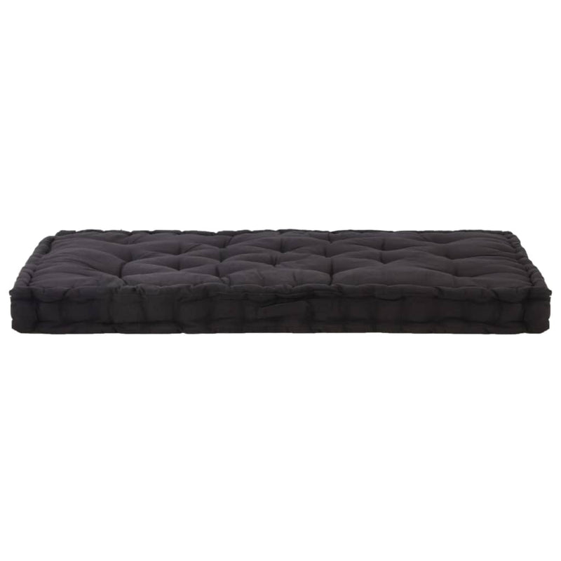 Pallet Floor Cushions 2 pcs Cotton Black