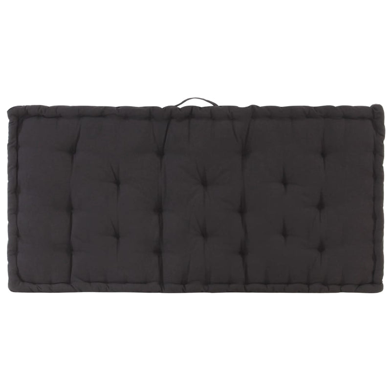 Pallet Floor Cushions 2 pcs Cotton Black