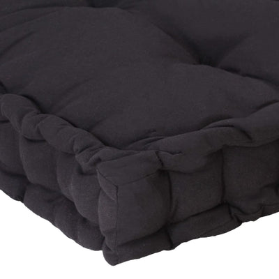 Pallet Floor Cushions 2 pcs Cotton Black