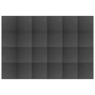 Floor Mats 24 pcs 8.64 m² EVA Foam Black