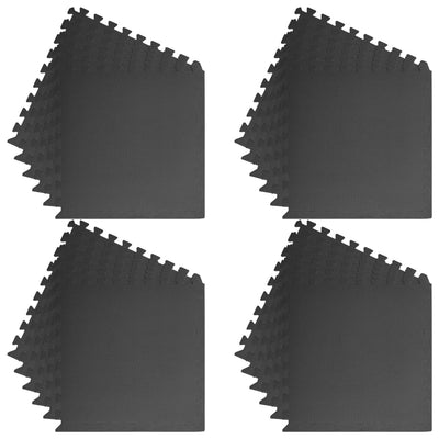 Floor Mats 24 pcs 8.64 m² EVA Foam Black