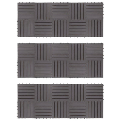 Decking Tiles 30 pcs Grey Wash 30x30 cm Solid Acacia Wood