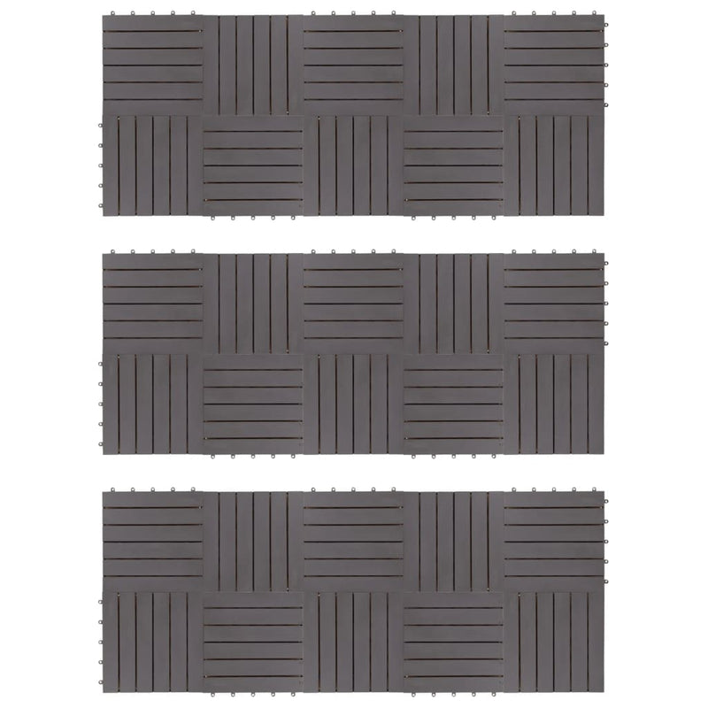 Decking Tiles 30 pcs Grey Wash 30x30 cm Solid Acacia Wood