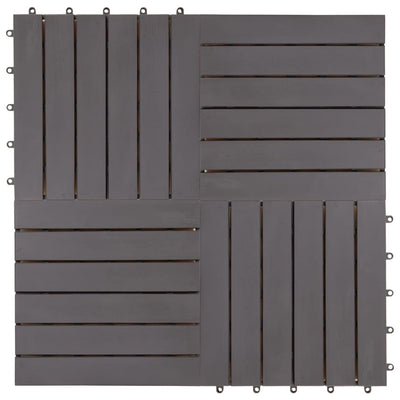 Decking Tiles 30 pcs Grey Wash 30x30 cm Solid Acacia Wood