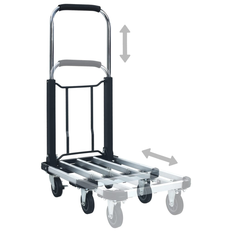 Foldable Transport Trolley 150 kg Aluminium Silver