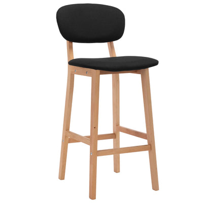 Bar Stools 2 pcs Black Fabric