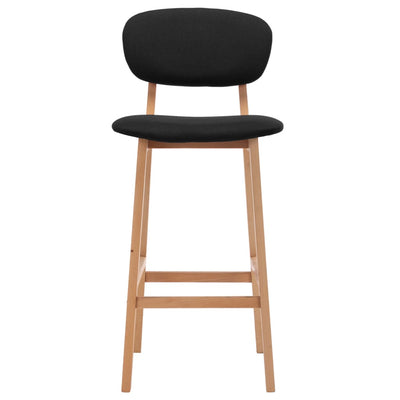 Bar Stools 2 pcs Black Fabric