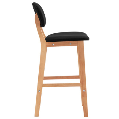 Bar Stools 2 pcs Black Fabric