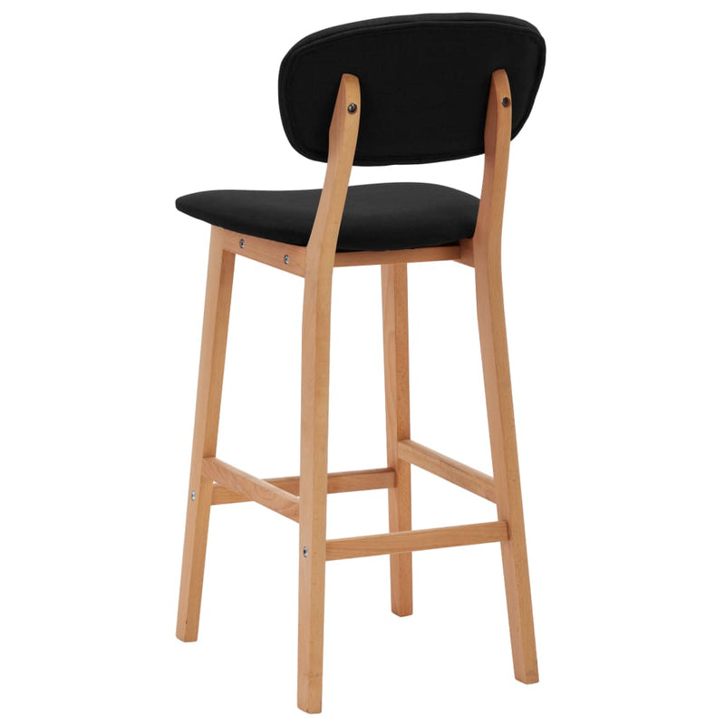 Bar Stools 2 pcs Black Fabric