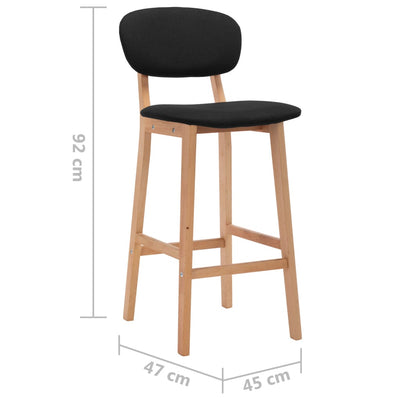 Bar Stools 2 pcs Black Fabric