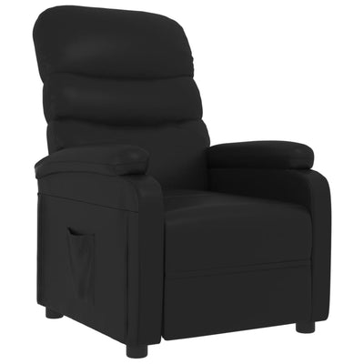 Recliner Chair Black Faux Leather