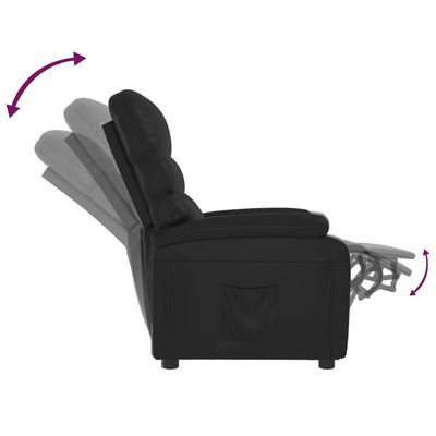 Recliner Chair Black Faux Leather