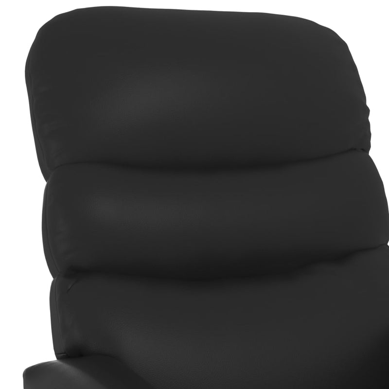 Recliner Chair Black Faux Leather