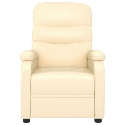 Recliner Chair Cream Faux Leather