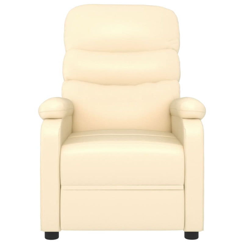 Recliner Chair Cream Faux Leather