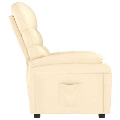 Recliner Chair Cream Faux Leather