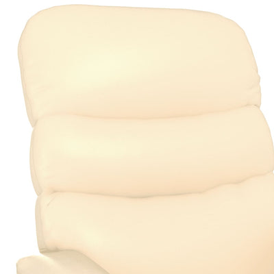 Recliner Chair Cream Faux Leather