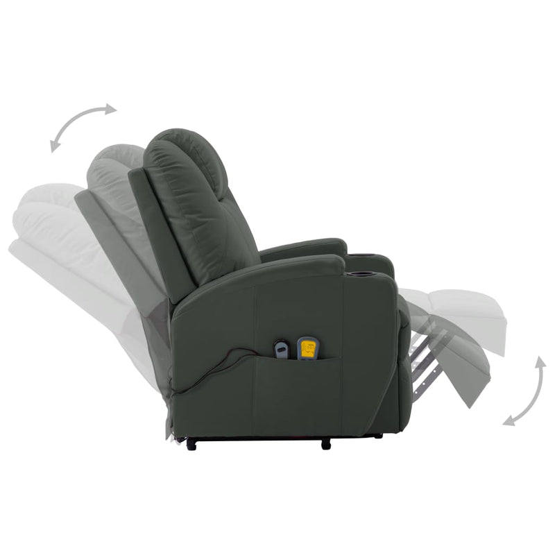 Stand up Massage Chair Anthracite Faux Leather