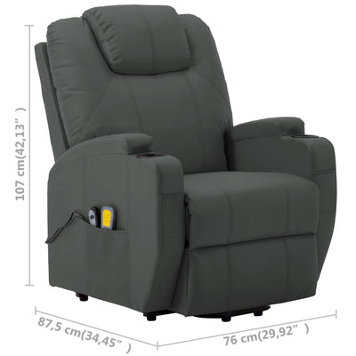 Stand up Massage Chair Anthracite Faux Leather