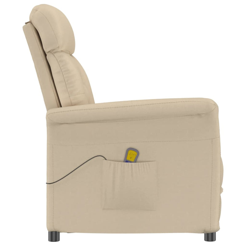 Massage Chair Cream Faux Suede Leather