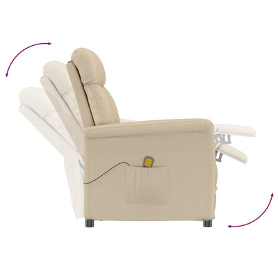 Massage Chair Cream Faux Suede Leather