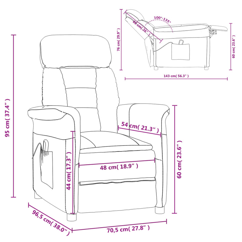 Massage Chair Cream Faux Suede Leather