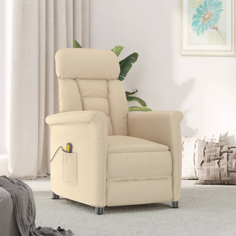 Massage Chair Cream Faux Suede Leather