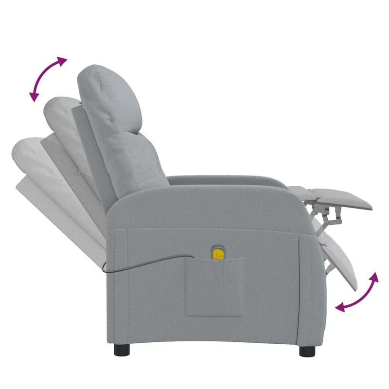 Massage Chair Light Grey Fabric