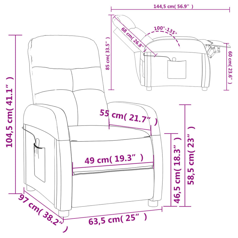 Massage Chair Light Grey Fabric