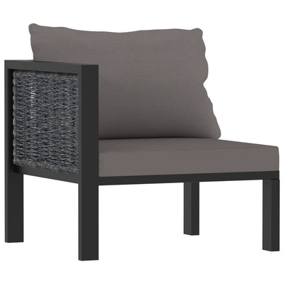 3-Seater Sofa with Cushions Anthracite Poly Rattan