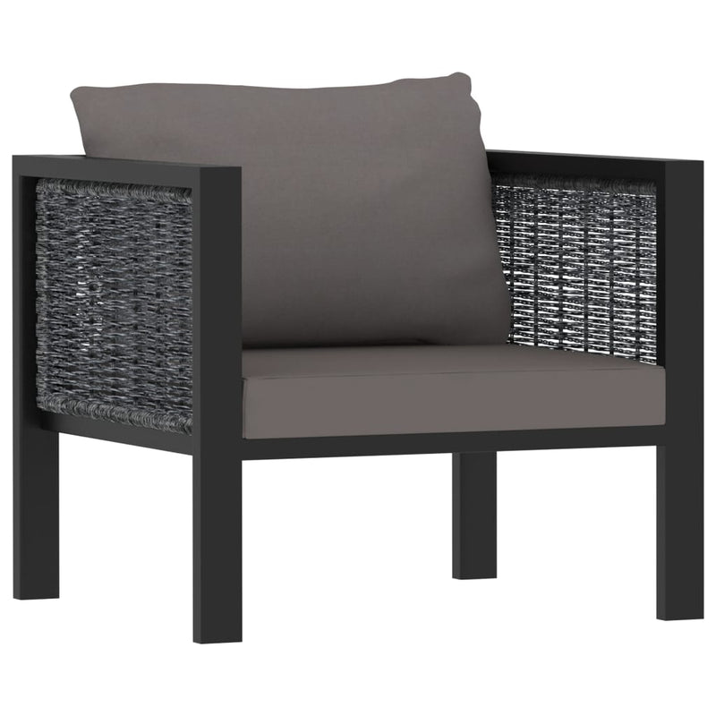 10 Piece Garden Lounge Set with Cushions Poly Rattan Anthracite