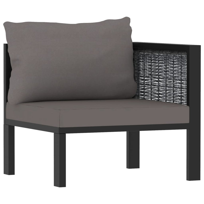 6 Piece Garden Lounge Set with Cushions Poly Rattan Anthracite