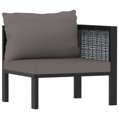 10 Piece Garden Lounge Set with Cushions Poly Rattan Anthracite