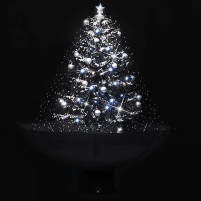 Snowing Christmas Tree with Umbrella Base Black 75 cm PVC