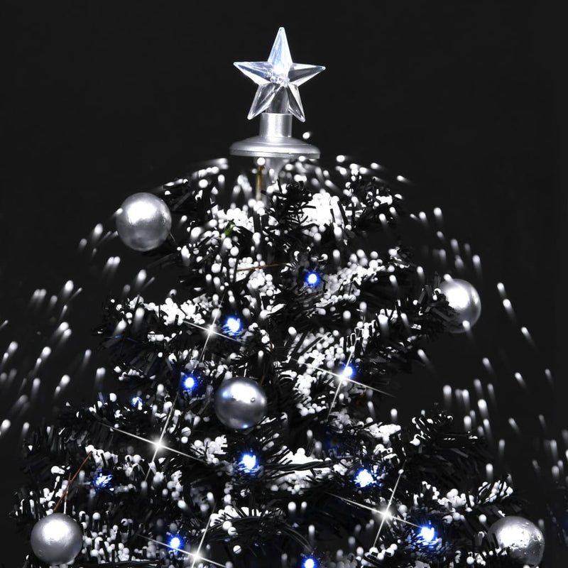 Snowing Christmas Tree with Umbrella Base Black 75 cm PVC