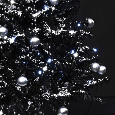 Snowing Christmas Tree with Umbrella Base Black 75 cm PVC