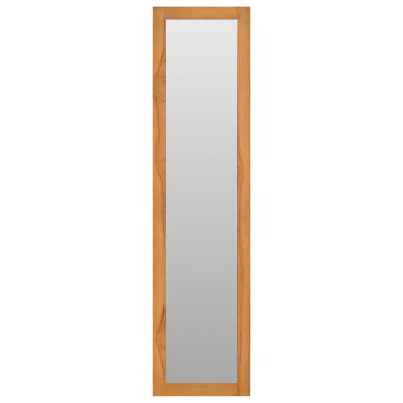 Wall Mirror with Shelves 30x30x120 cm Solid Teak Wood