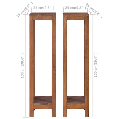 Plant Stands 2 pcs 25x25x100 cm Solid Teak Wood