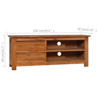 TV Cabinet 100x30x40 cm Solid Teak Wood