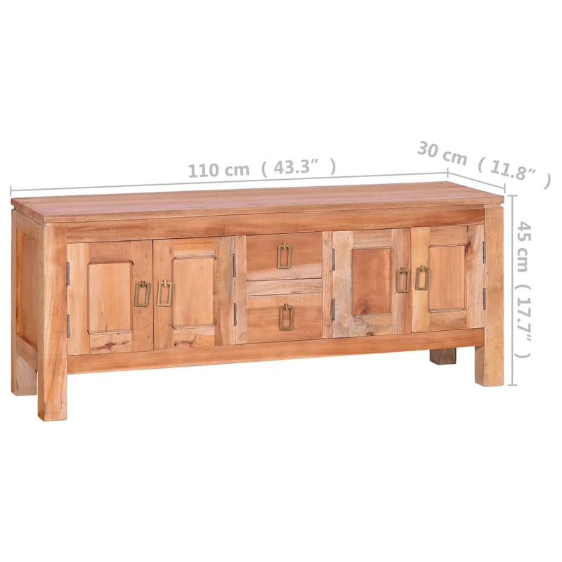 TV Cabinet 110x30x45 cm Solid Mahogany Wood