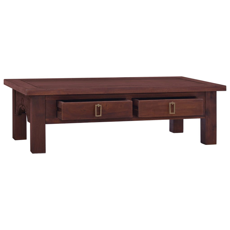 Coffee Table Classical Brown 100x50x30 cm Solid Mahogany Wood